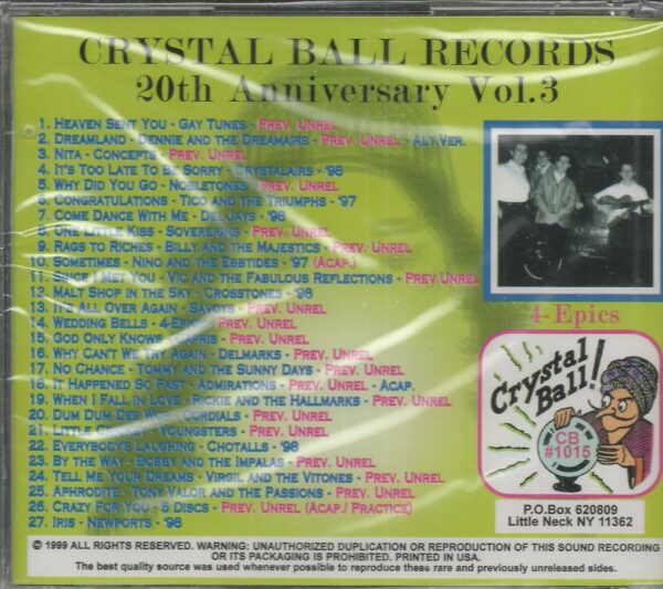 CRYSTAL BALL RECORDS - CD - 20th Anniversary - 1978-1998 - Vol. 3 - BRAND NEW - Image 3