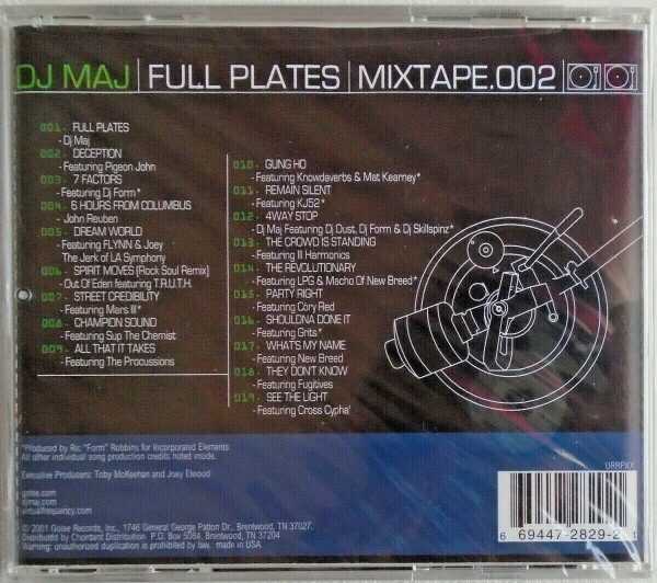 DJ MAJ - CD -  Full Plates/MixTape.002 - BRAND NEW - Image 3