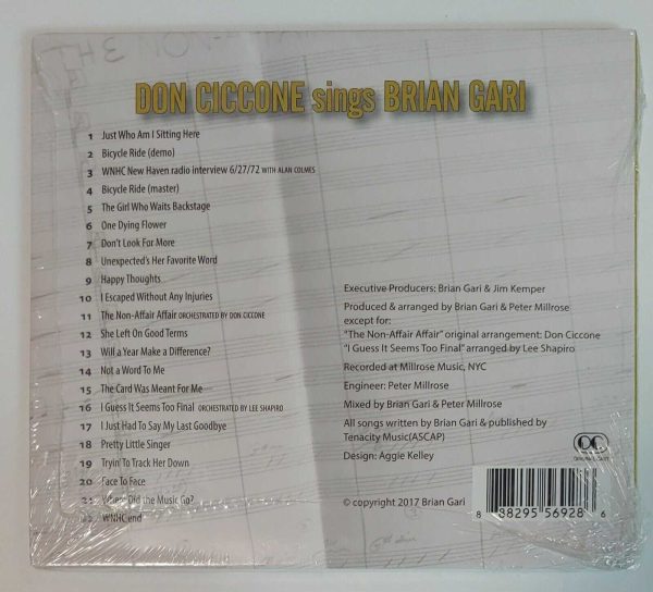 DON CICCONE - DON CICCONE SINGS BRIAN GARI   CD  BRAND NEW - Image 3