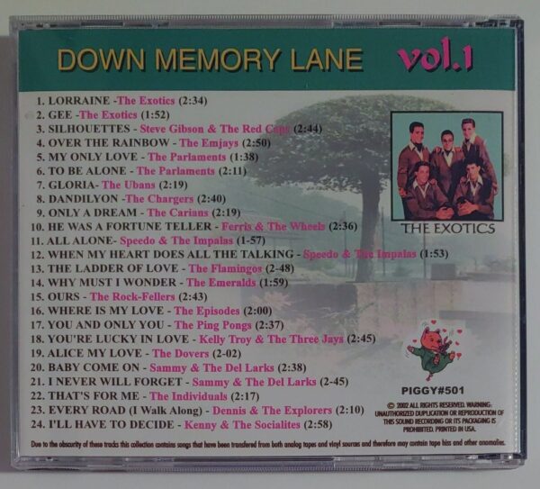 DOWN MEMORY LANE - VOL 1   CD BRAND NEW - Image 3