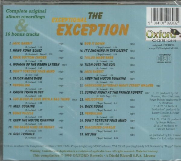 EXCEPTIONAL EXCEPTION CD  Brand New 28 Tracks on Oxford Label - Image 3