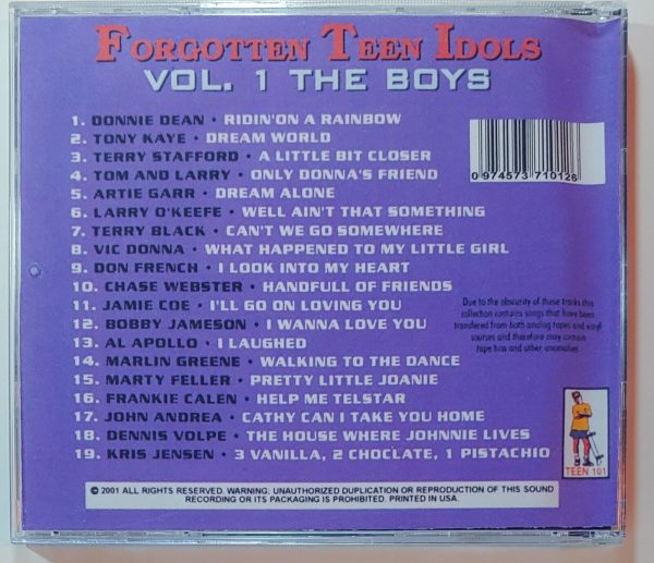 FORGOTTEN TEEN IDOLS - VOL 1  THE BOYS  CD BRAND NEW - Image 3