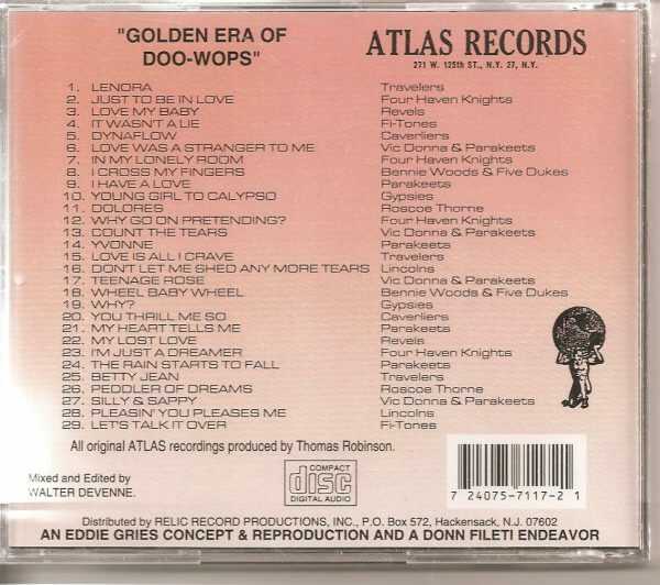 Golden Era of Doowops - Atlas Records  by Various Artists (CD, 2018) - Image 3