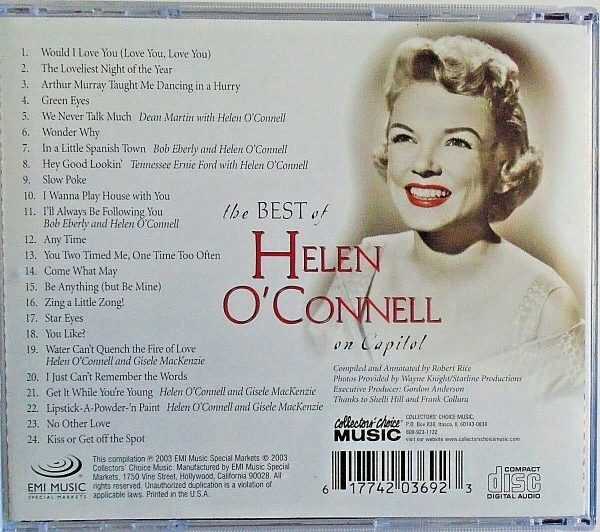 HELEN O'CONNELL - The Best Of Helen O'Connell - CD - On Capitol - VERY GOOD - Image 3