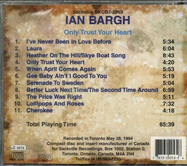 IAN BARGH - Only Trust Your Heart - CD - BRAND NEW - Image 3