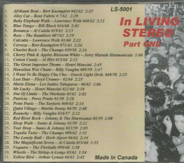 In LIVING STEREO - CD - Top Pop Instrumental Chart Hits - Volume One - BRAND NEW - Image 3