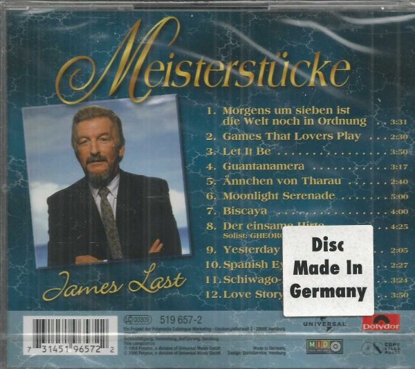 JAMES LAST CD - MEISTERSTUCKE    12 Tracks on Polydor   Brand New - Image 3