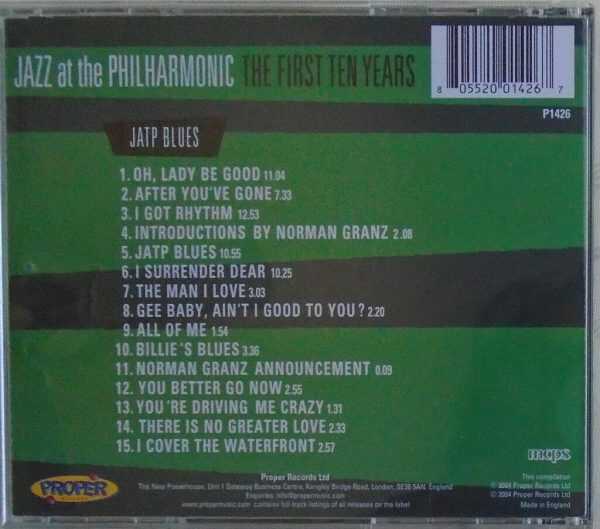 JAZZ AT THE PHILAHARMONIC - CD - JATP Blues - The First Ten Years - BRAND NEW - Image 3