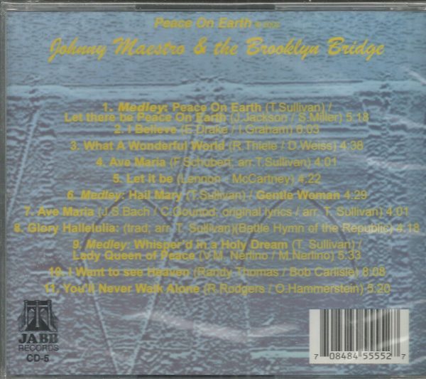JOHNNY MAESTRO AND THE BROOKLYN BRIDGE - PEACE ON EARTH - CD  BRAND NEW - Image 3