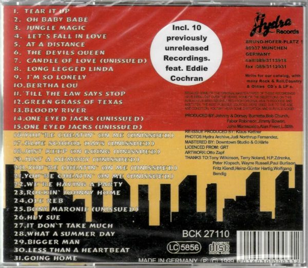 Johnny And Dorsey Burnette - Rock & Roll Tonight - CD - Brand New - Image 3