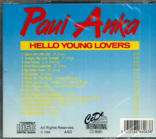 PAUL ANKA - CD - Hello Young Lovers - LIKE NEW - Image 3