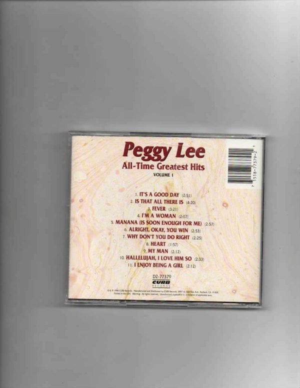 PEGGY LEE- ALL-TIME GREATEST HITS VOL 1-CD