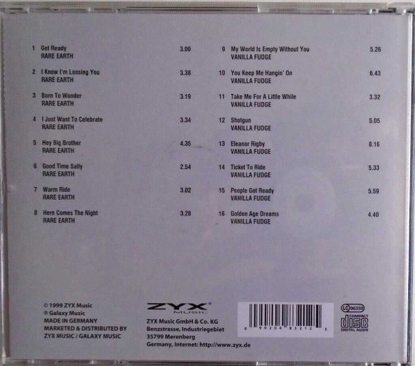 RARE EARTH & VANILLA FUDGE - CD - Get Ready And More Hits - LIKE  NEW - Image 3