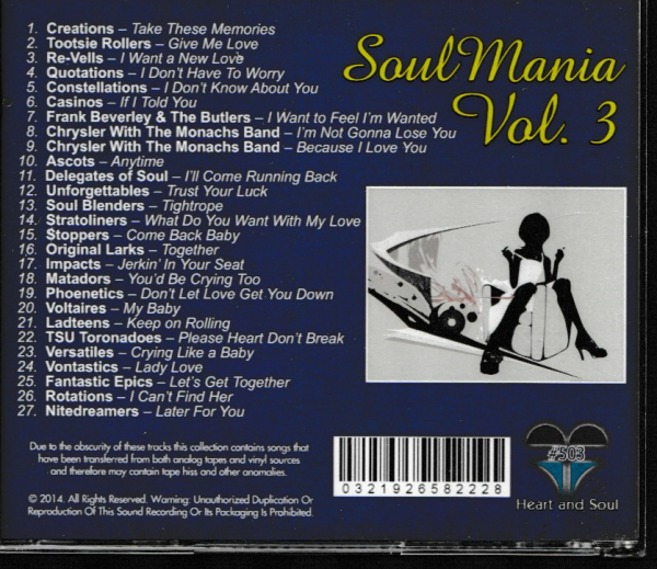 SOUL MANIA VOL 3 CD - BRAND NEW - Image 3