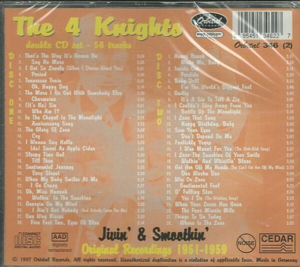 THE FOUR KNIGHTS - 2 CD - Jivin' & Smoothin' - BRAND NEW - Image 3