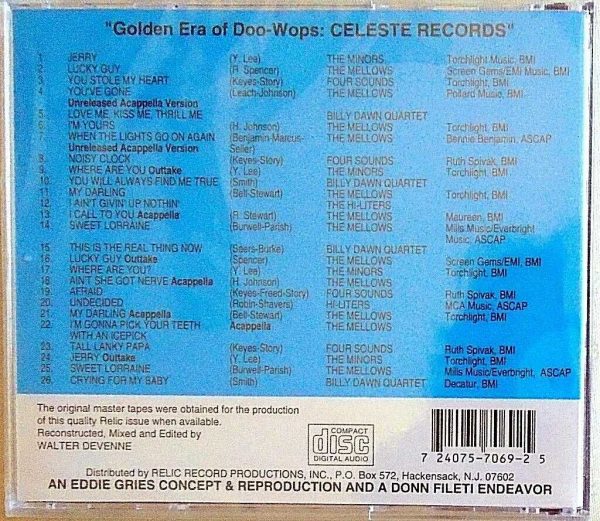THE GOLDEN ERA OF DOO-WOPS - CD - Celeste Records - BRAND NEW - Image 3
