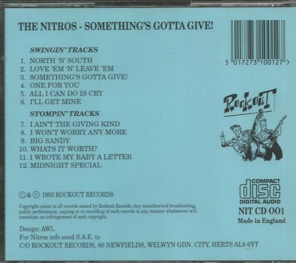 THE NITROS - CD - Something's Gotta Give - LIKE NEW - Image 3