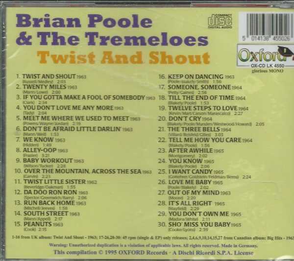 TWIST AND SHOUT WITH BRIAN & THE TREMELOES - Anthology Volume 2 - BRAND NEW - CD - Image 3