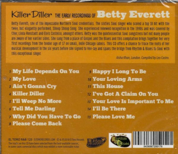 The Early Recordings of Betty Everett - Killer Diller - CD - Brand New - Image 3
