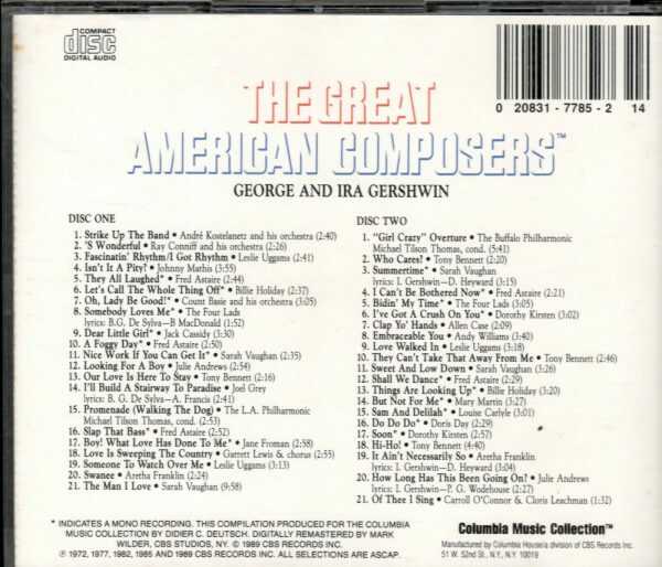 The Great American Composers - George & Ira Gershwin - 2CD's - Image 3