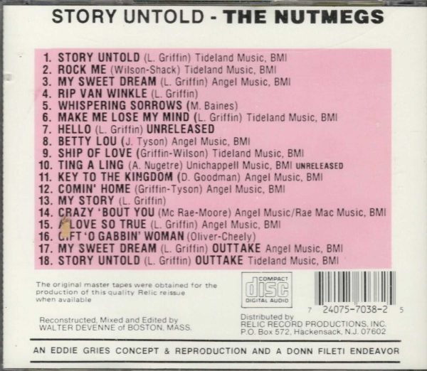 The Nutmegs - Story Untold - CD- Brand New - Image 3