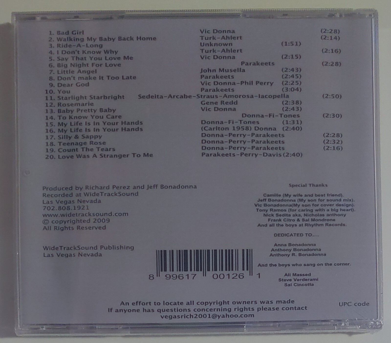 VIC DONNA - LEGENDARY LEAD SINGER CD BRAND NEW - Image 3