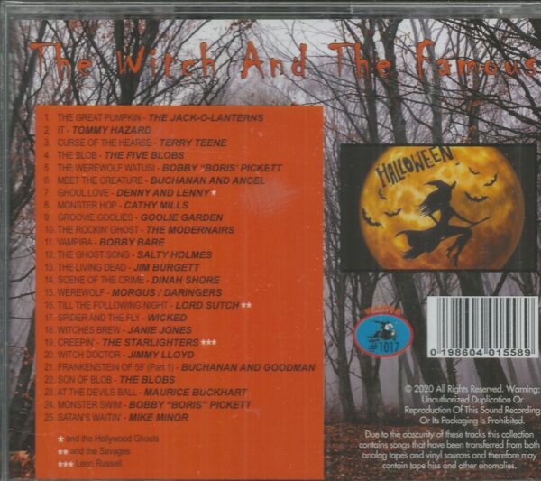 WITCH AND THE FAMOUS CD   25 SCARY TRACKS    BRAND NEW   HALLOWEEN CD - Image 3