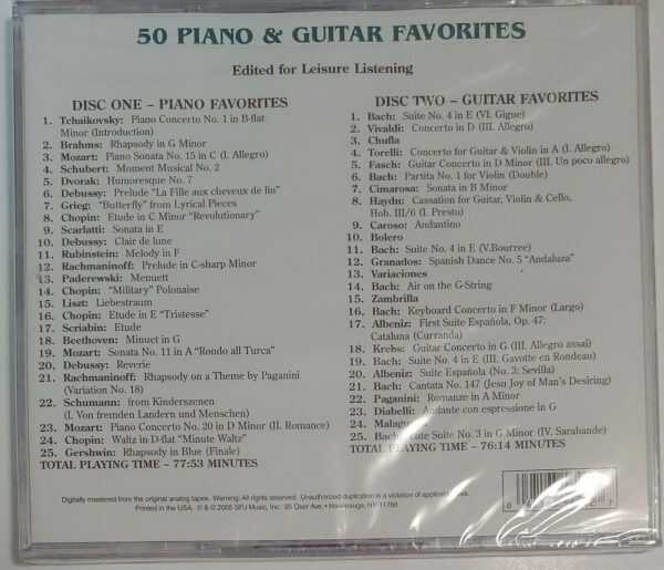 50 PIANO AND GUITAR FAVORITES   CD     BRAND NEW - Image 3