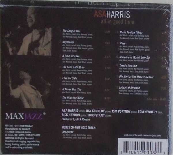 ASA HARRIS - CD - All In Good Time -  BRAND NEW - Image 3