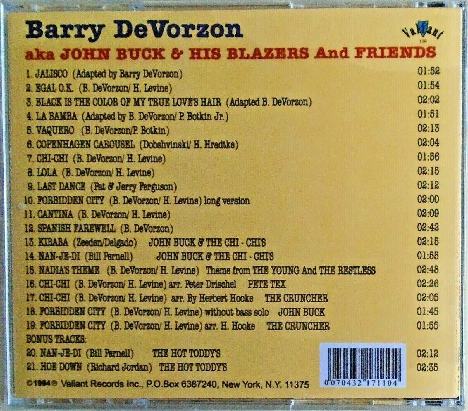 BARRY DEVORZON AKA JOHN BUCK - CD - His Blazers And Friends - BRAND NEW - Image 3