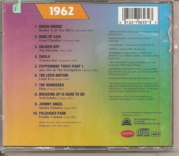 BILLBOARD TOP R&B  HITS - CD - 1962 - Very Good Condition - Image 3
