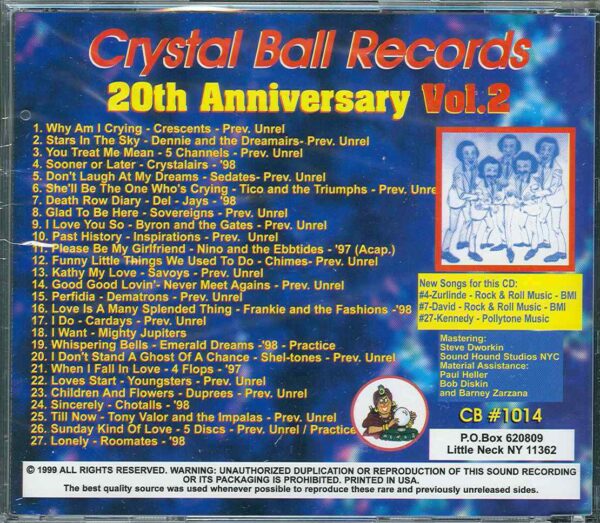 CRYSTAL BALL RECORDS - CD - 20th Anniversary Vol. 2 - BRAND NEW - Image 3