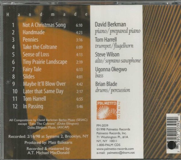 DAVID BERKMAN - CD - Handmade - VERY GOOD - Image 3