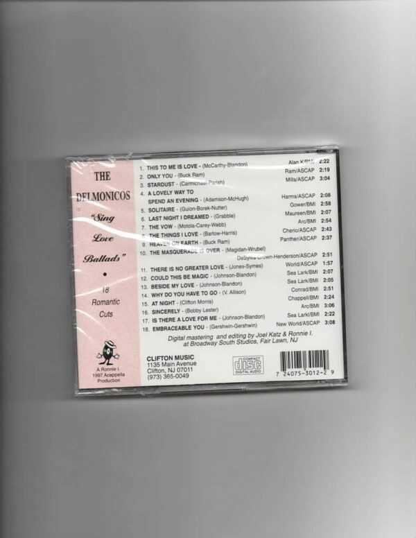 DELMONICOS - SING LOVE BALLADS-CD - Image 3