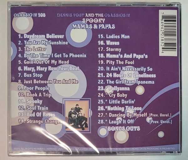DENNIS YOST AND THE CLASSICS IV – SPOOKY MAMAS AND PAPAS CLASSIC IV 103   CD  BR - Image 3