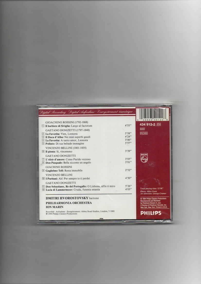 DIMITRI HVOROSTOVSKY -SONGS OF LOVE & DESIRE -BRAND NEW CD - Image 3