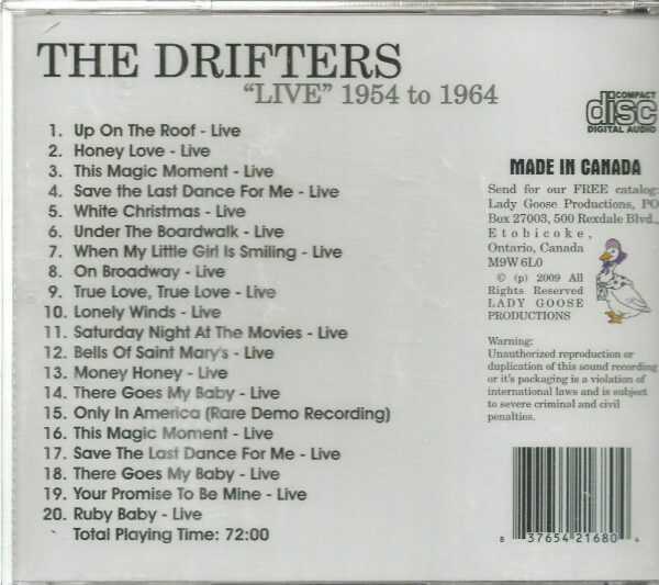 DRIFTERS - CD - "Live" 1954 to 1964 - BRAND NEW - Image 3