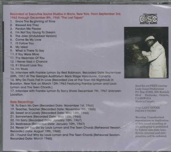 FRANKIE LYMON - CD - The Lost Tapes - BRAND NEW - Image 3