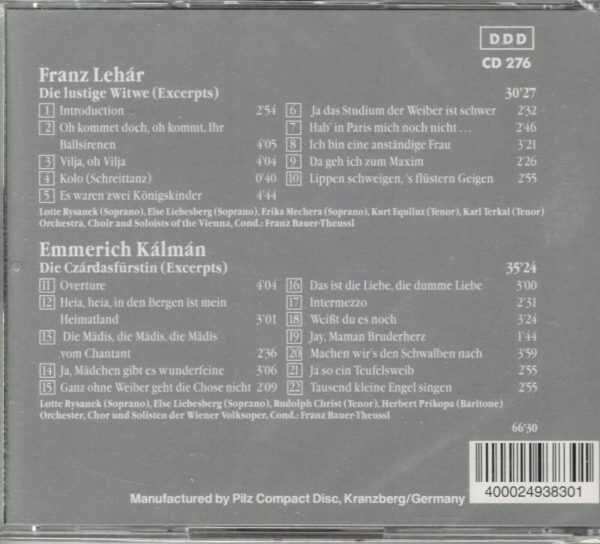 Franz Lehar/Emmerich Kalman - Vienna Master - CD - Brand New - Image 3
