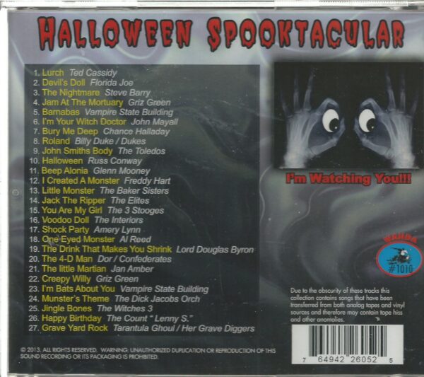 HALLOWEEN SPOOKTACULAR CD - 27 "BOO" TRACKS  ON THE WANDA LABEL  BRAND NEW - Image 3