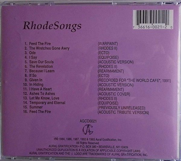 HAPPY RHODES - CD - Rhode Songs - VERY GOOD CONDITION - Image 3