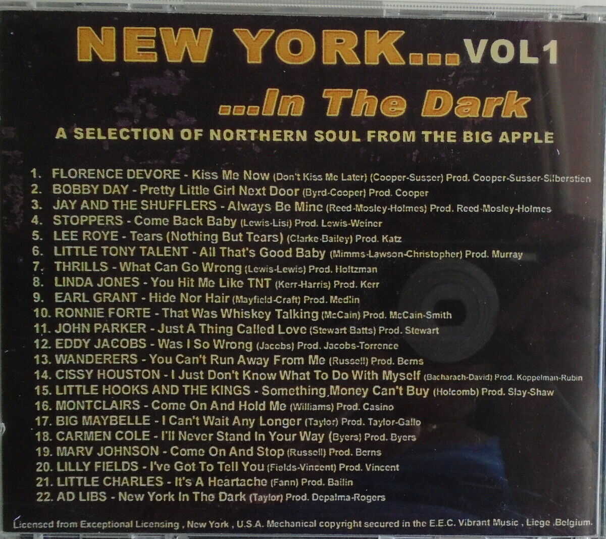 NEW YORK IN THE DARK - CD - Vol 1 - LIKE NEW - Image 3
