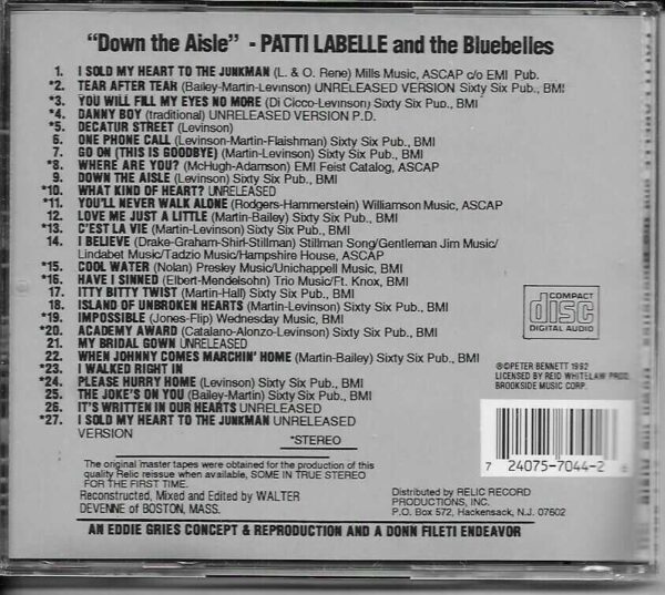 PATTI LABELLE AND THE BLUEBELLES CD DOWN THE AISLE - BRAND NEW - Image 3