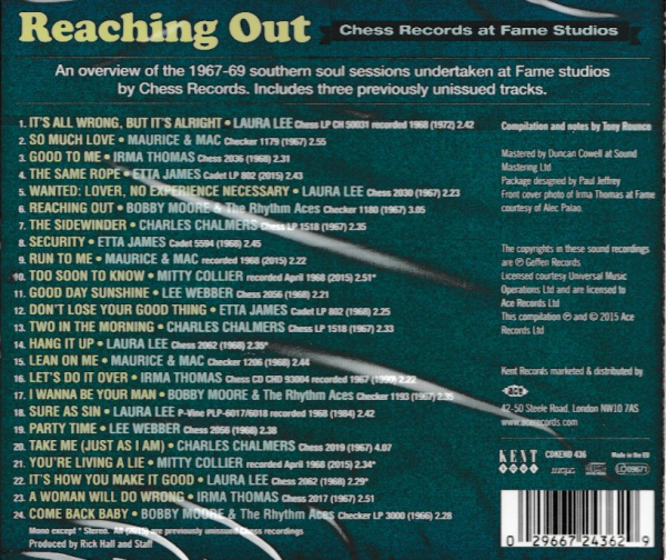 REACHING OUT - CHESS RECORDINGS AT FAME STUDIO CD BRAND NEW - Image 3