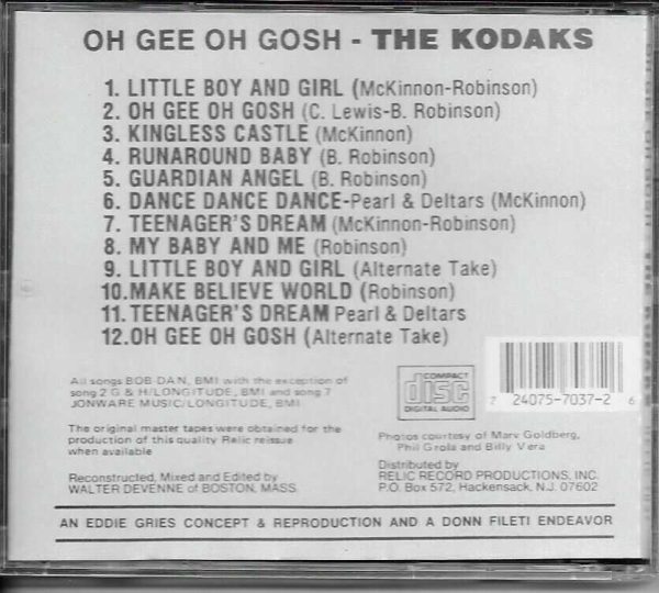 THE KODAKS CD OH GEE OH GOSH - BRAND NEW - Image 3