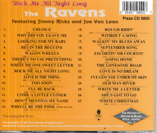 THE RAVENS - ROCK ME ALL NIGHT LONG CD BRAND NEW - Image 3