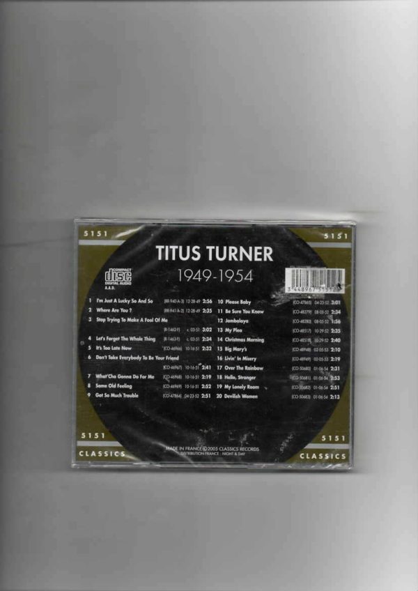 TITUS TURNER - CHRONOLOGICAL  1949-1954-BRAND NEW CD - Image 3
