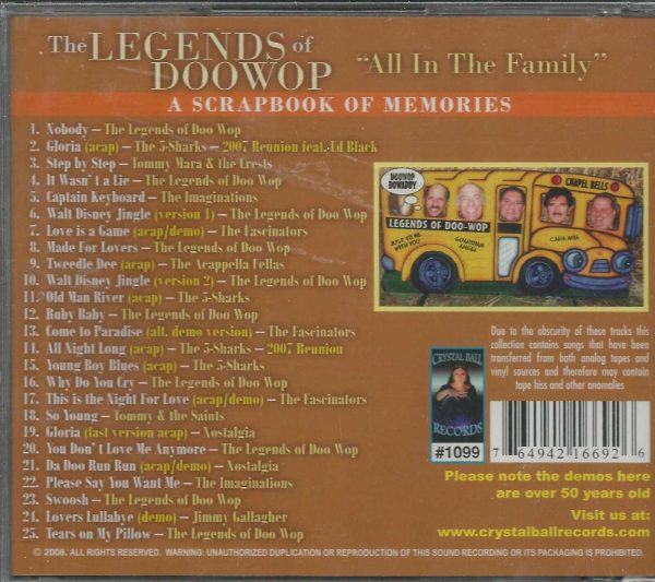 The LEGENDS of DOOWOP - CD - All In The Family - BRAND NEW - Image 3