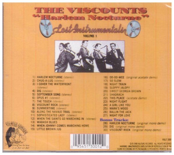 The Viscounts CD - Harlem Nocturne   (Lost Instrumentals)   Brand New - Image 3